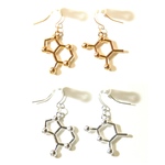 構造式ピアス/イヤリング: アデニン+チミン[PN-18,18-1]
