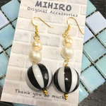 おおぶりストライプのマルまるピアス