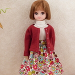 リカちゃん　ハイネックトップスとカーディガン・スカートのセット