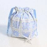 Hawaiianquilt ice blue 巾着袋【送料無料】