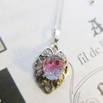 Vintage Icy Grape Glass Cabochon　ネックレス　10×8ミリ