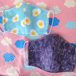 【子供用】ガーゼ立体マスク　２枚セット　目玉焼き＆にゃんこ