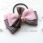**chocolate pink**リボンヘアゴム