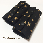 抱っこ紐よだれカバー エルゴ black×星柄(golden)
