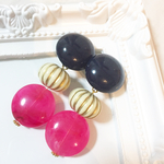 ネイビー×ベリーピンク♡ヴィンテージピアス・イヤリング レトロピアス・レトロイヤリング