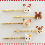 ビーズステッチ動物ヘアピン