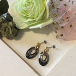 スワロフスキー#6040【ヘマタイト】ピアス