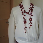 花芯がコットンパールのシルクコットンラリエット