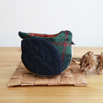 【P様専用】小鳥の小物入れ《Harris Tweed・緑》