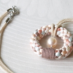 組紐 淡水パール Ring neckless「　missing you　」
