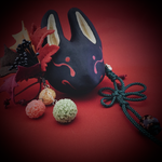 美姫様ご依頼のお品〜黒兎面のバレッタ＊帯飾り＊
