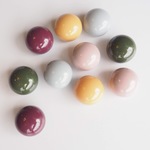 《NEW size》プラスチックパーツ片穴・半球《ボルドー》10mm 4個