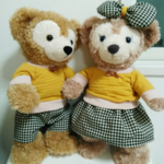 ダッフィー＆シェリーメイペアコスチュームチェックオレンジ