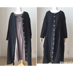 リネン１００％　2ｗａｙコートワンピース 黒