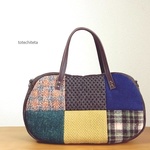 そらまめバッグ(wool patch -autumn color-)