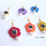 【再販】アネモネとコットンパールのピアス／イヤリング