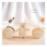 ふんわり＊やさしいドライフラワーの一輪挿し*♪花持ちくまさんとビスケットサンド set【受注製作】
