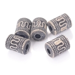 【直輸入】beige×black*アンティーク風ビーズ*10個*10×13mm