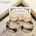 ヴィンテージ風 大ぶり べっ甲  ピアス/べっ甲イヤリング