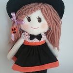 バッグチャーム　ハロウィン　(黒とオレンジのワンピースかぼちゃリボン)
