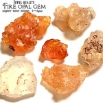 【.:*☆限定SALE☆*:.】【宝石質!!美透明✧】希少ファイアオパールジェム【抜群の透明感!! 宝石のような発色✧】【４〜６石】セット【メキシコ産】10月の誕生石✧