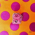 大食いブサ猫ブローチ ジロウ(ピンク)