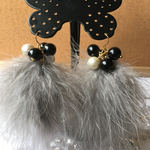 グレージュ♡マラボー♡贅沢パール♡秋冬♡ピアス