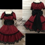 シャーリングワンピース＆コルセットリボンのセット★お色選べます