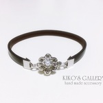 Dark brown bracelet Italian leather