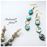 アバロンシェルが美しいアシンメトリーピアス💎