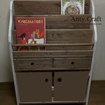 yukipuuu326様オーダーメイド品 目隠し扉付絵本棚（面出し3段+棚1段/引出し2杯付）幅64cm  濃UN/AW 完成品