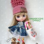 ＊ミディブライスお洋服９点セット＊デニムパッチ柄ワンピース＊靴＊帽子＊
