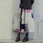 着物リメイク*ギャザースカート*白紫