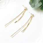 ◡̈*✧ ダブルチェーン＆メタルツイスト ピアス