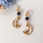 【送料無料】月と星 ノンホールピアス(樹脂イヤリング)　(P001)