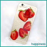 送料無料【受注制作】ジューシーフルーツコレクション🍓シュワシュワいちごのiPhoneケース