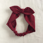 【おとなサイズ】コーデュロイの3wayリボンヘアバンド（ボルドー）