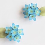紫陽花好きさんのための、そのまんま紫陽花イヤリング【青×黄緑】