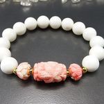 石街 マザーオブパール コーラル ピンク 薔薇 バラ ブレスレット