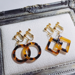べっ甲 シンプルリング イヤリング/ピアス