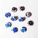 くるみボタンのピアス＊黒