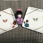 和柄の12cmスクエアプレート2枚セット