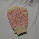 ハート❤模様ハンドウォーマー　アイボリー