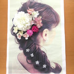 桜とホワイトダリアが可愛いヘアアクセサリーセット 成人式にも♡髪飾り 花飾り　袴　振袖　結婚式　ウェディングドレス　カラードレス　ヘアアレンジ