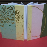 和紙を使った切り絵の手作りご朱印帳　夢で逢いましょう