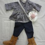 再販♡★プチプラ★　ベビー服　大人みたいな　7～8分袖　切り替えブラウス　80サイズ　ブラウン系　