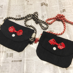 デニムポシェット＊バンダナ 赤 キッズポシェット 