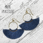 ボヘミアンフリンジピアス Navy