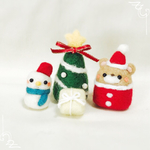 羊毛フェルト クリスマス くまサンタ