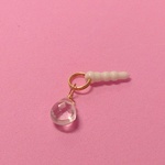 水晶 天然石 キラキラドロップカット シンプル スマホピアス(イヤホンジャック) 